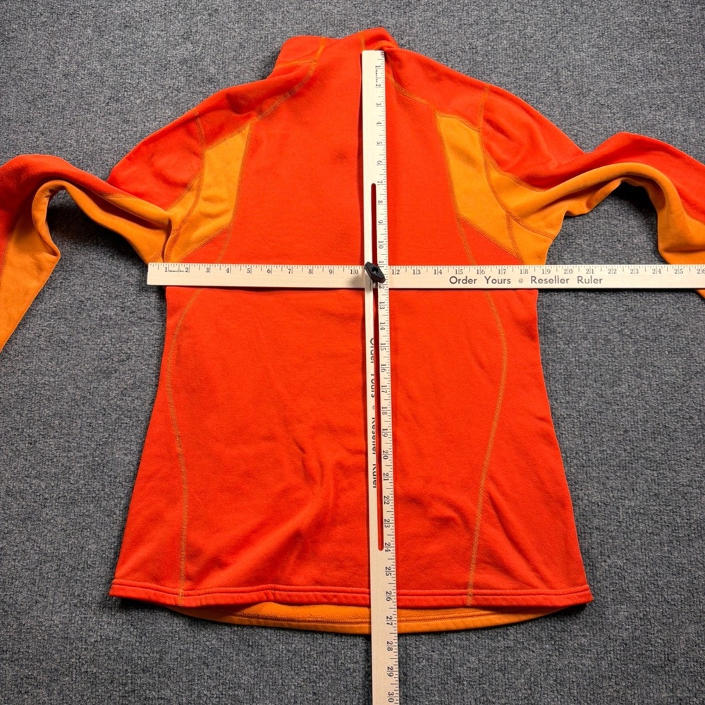 Patagonia Capilene Expedition Fleece Pullover Womens L Orange 1/4 Zip Thumbhole - Picture 12 of 16